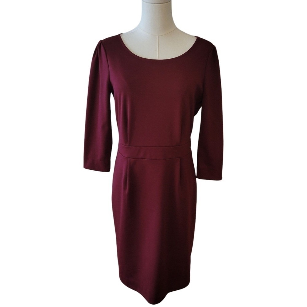 Banana Republic Burgundy Ponte‎ Knit Dress Size 4